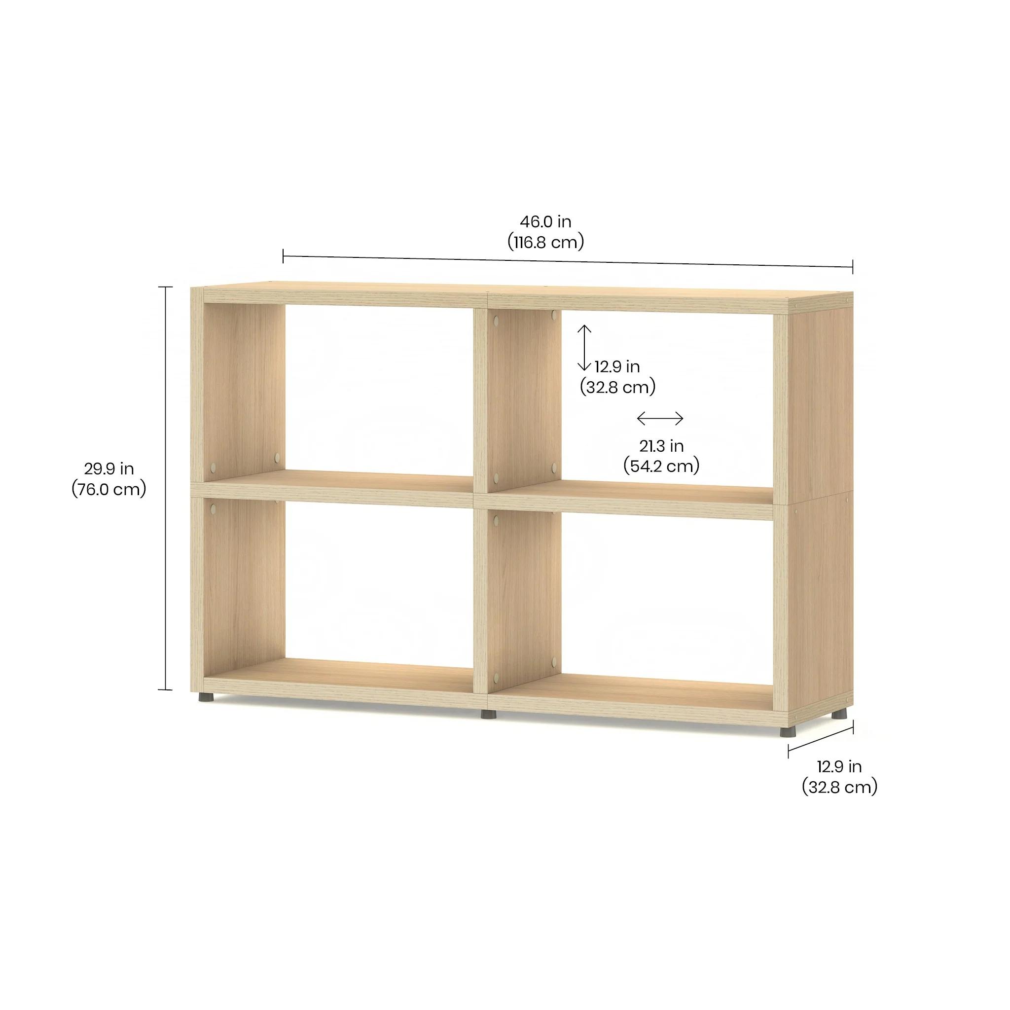 4 Cube Bookshelf – Modern, Customizable, Durable Cube Storage Solution BOON Cube Storage Shelf Rectangular 2x2 - Image 3