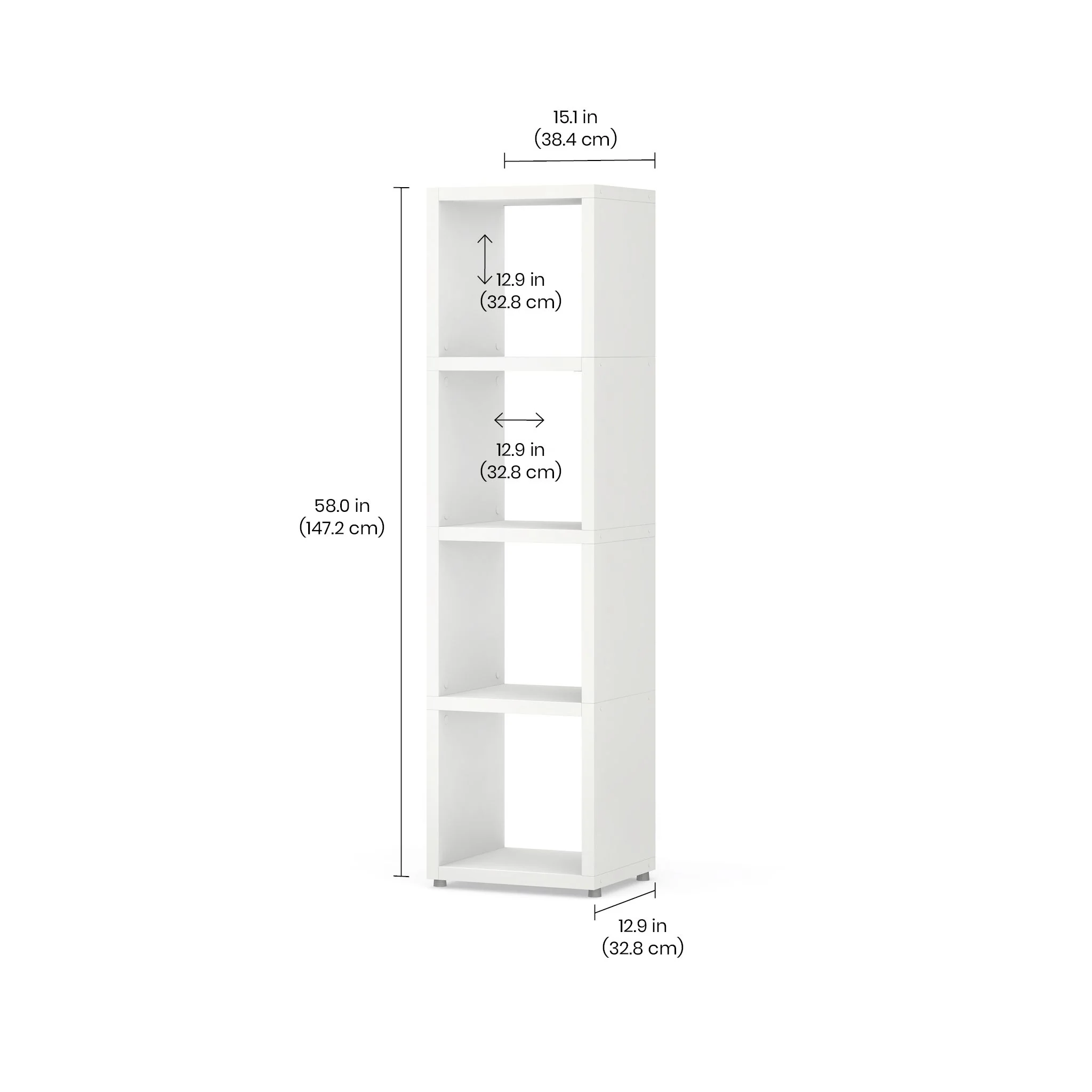 1x4 Cube Shelf – Modern, Modular, Durable Cube Storage Solution BOON Cube Storage Shelf Square 1x4 - Image 3