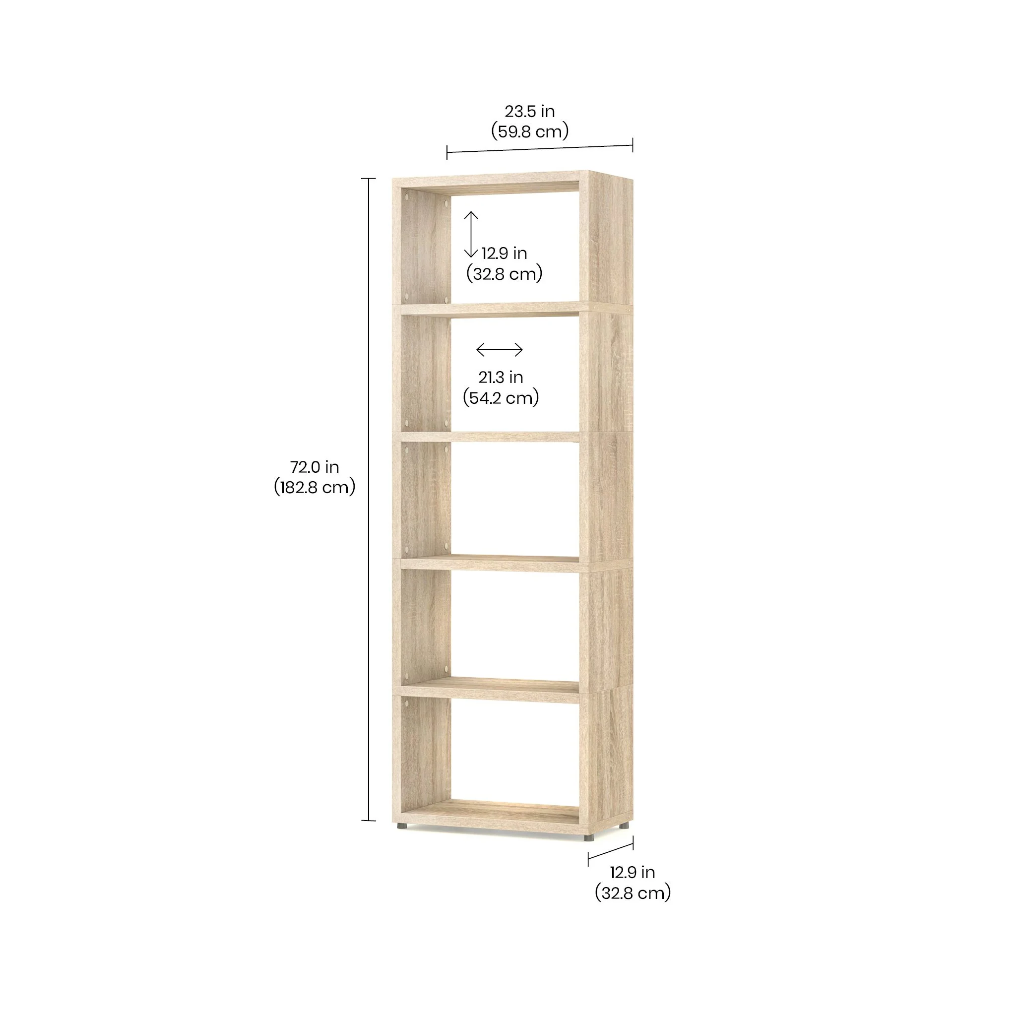 5 Cube Storage Unit – Thick Boards, Scratch-Resistant, Modular Cube Shelf BOON Cube Storage Shelf Rectangular 1x5 - Image 3