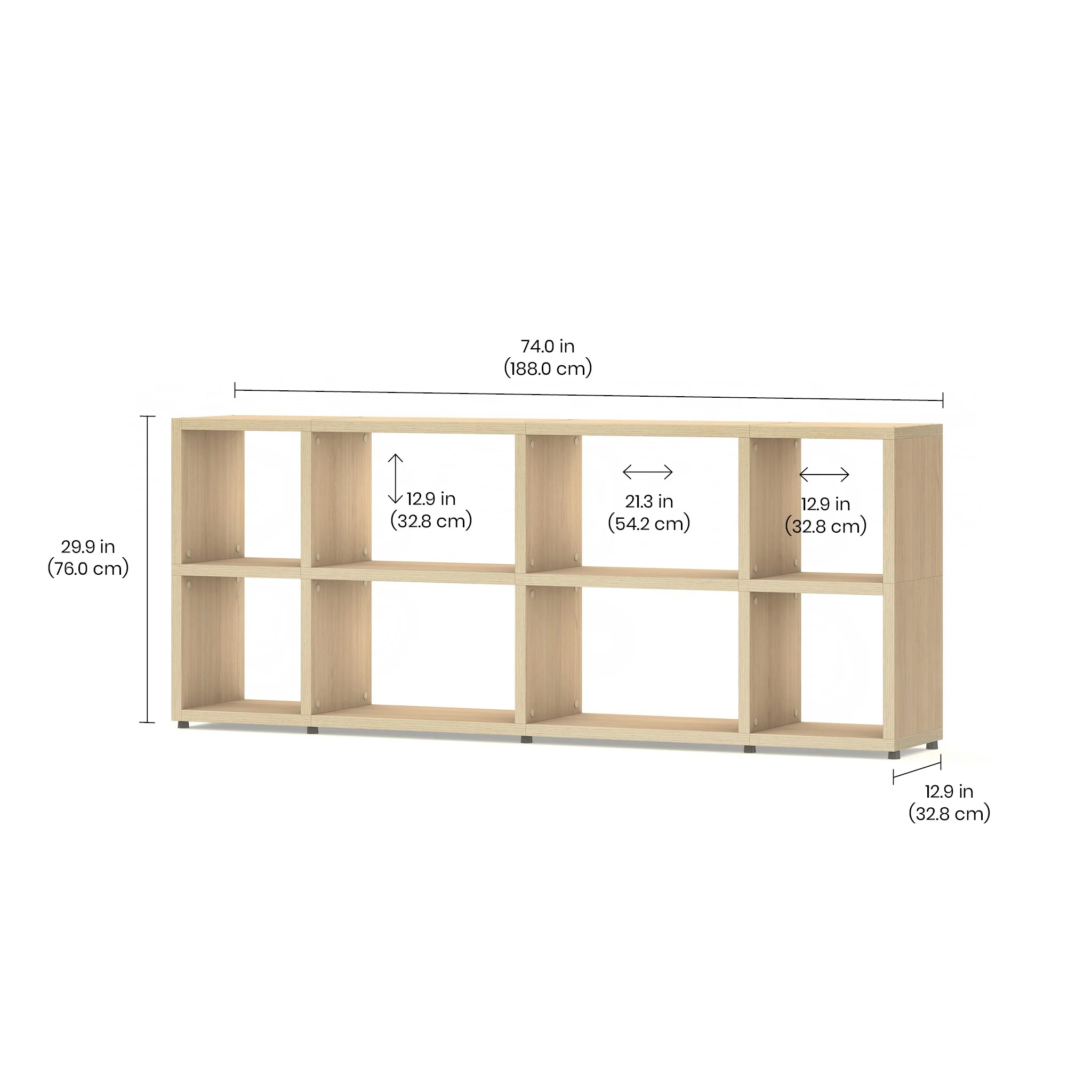 8 Cube Storage Shelf – Sturdy, Customizable Bookshelf & Cube Organizer BOON Cube Storage Shelf Combo 2/2x2 - Image 2