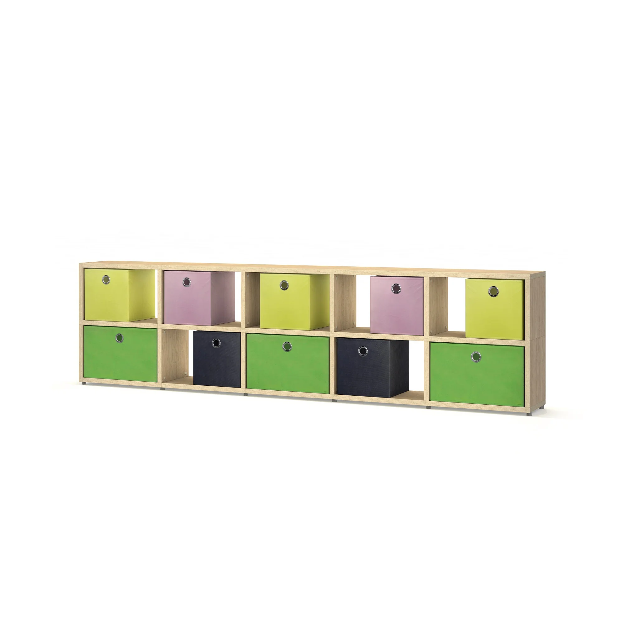 BOON Cube Storage Shelf Rectangular 5x2 Accessorized