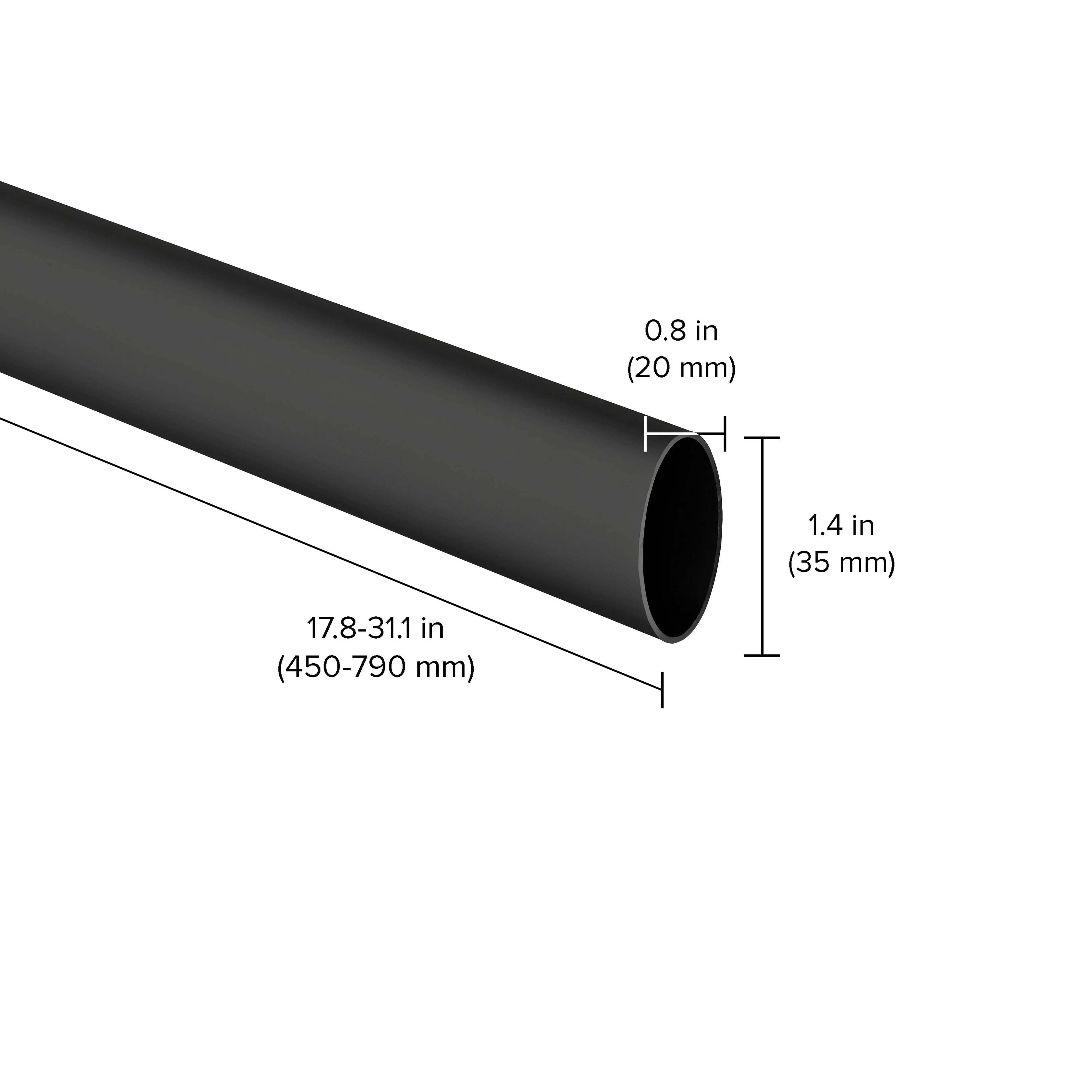 CLOS-IT Hanging Rail and Lock Set - Black - Image 3