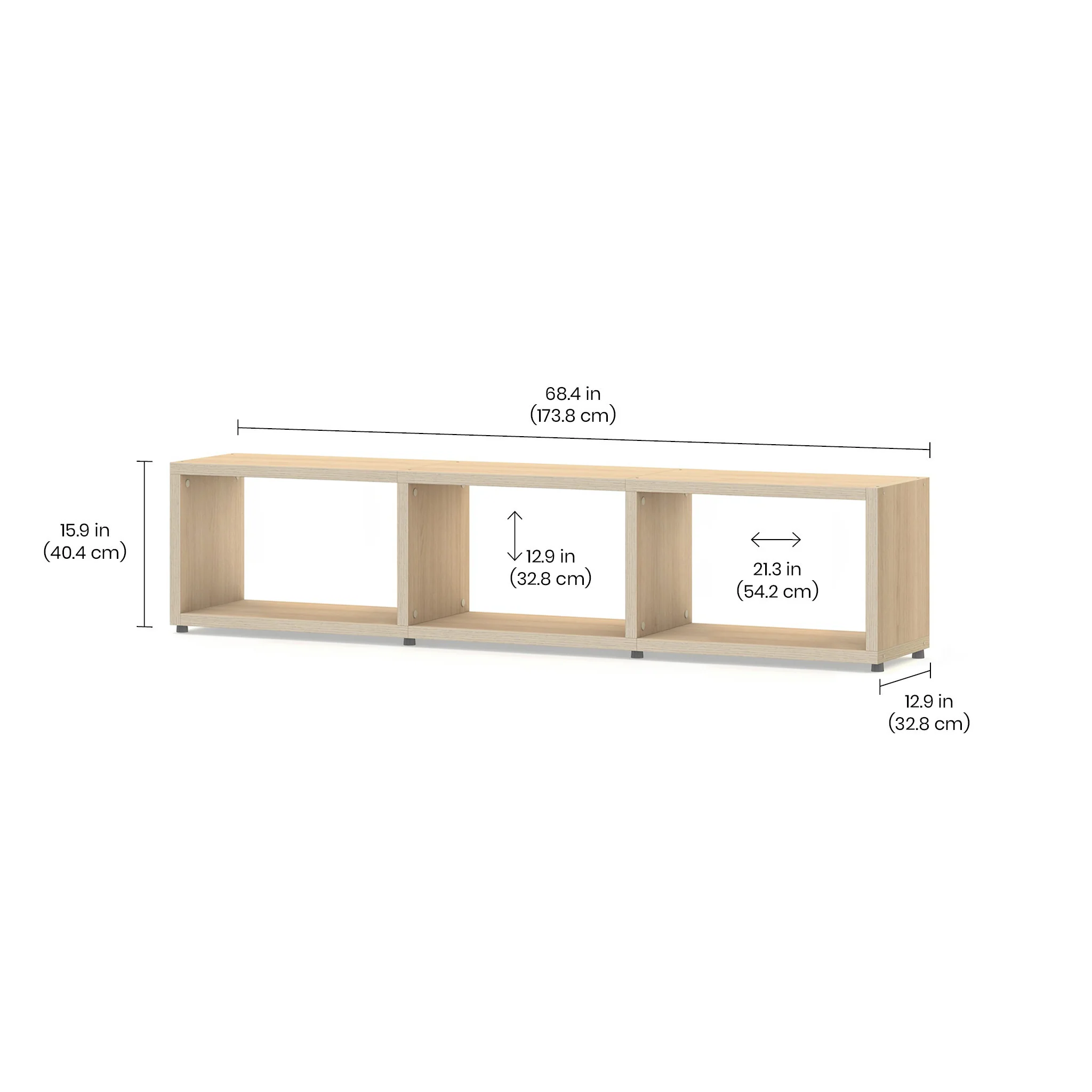 3 Cube Organizer – Durable, Modular, Modern Storage Shelf  BOON Cube Storage Shelf Rectangular 3x1 - Image 3