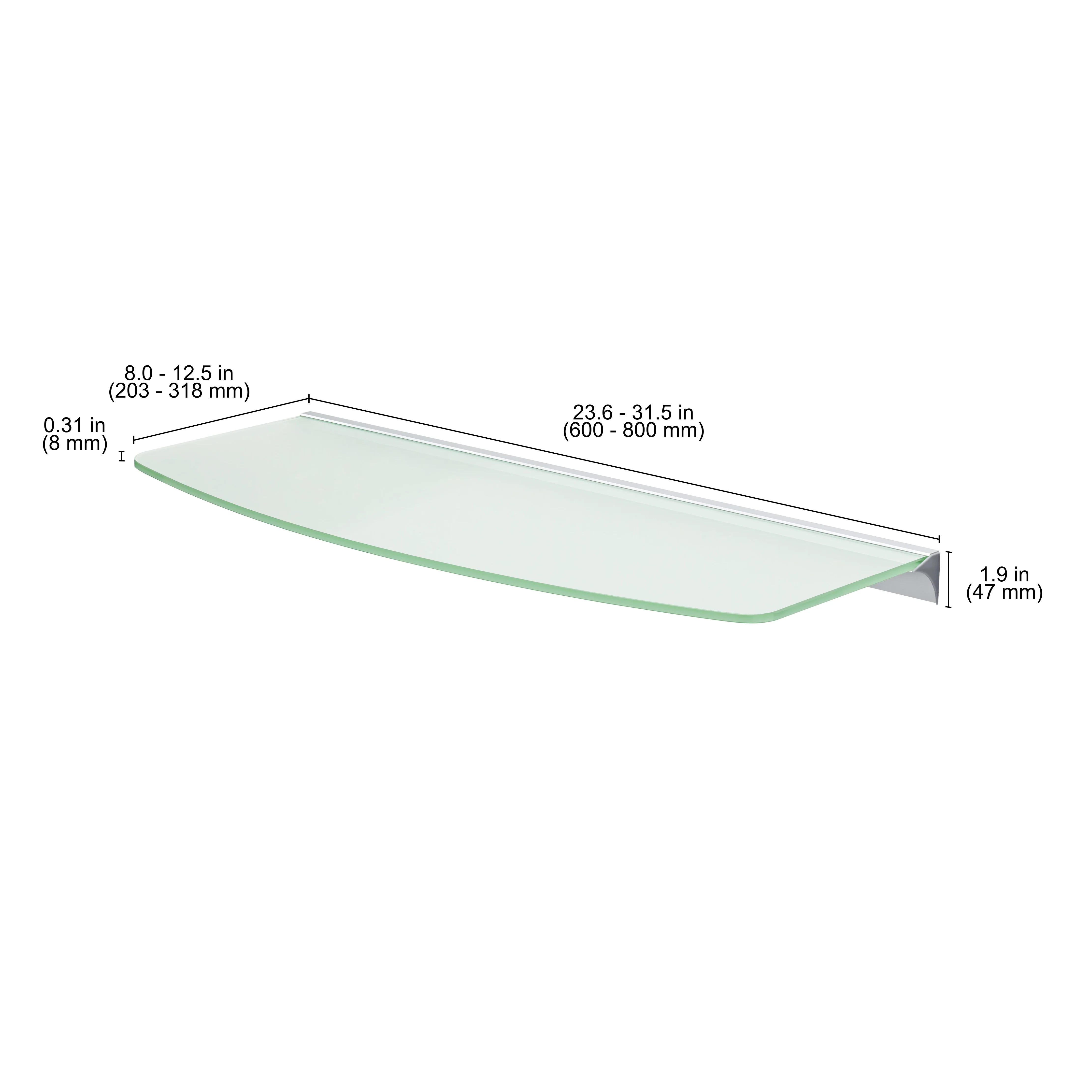 GLASSLINE Convex Shelf and RAIL Glass Bracket - Image 4