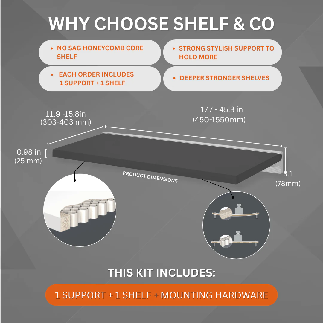 Sturdy Shelf and Bracket Kit With Stylish Supports - Ideal Bathroom, Kitchen, Living Room or Bedroom Shelves - Image 6
