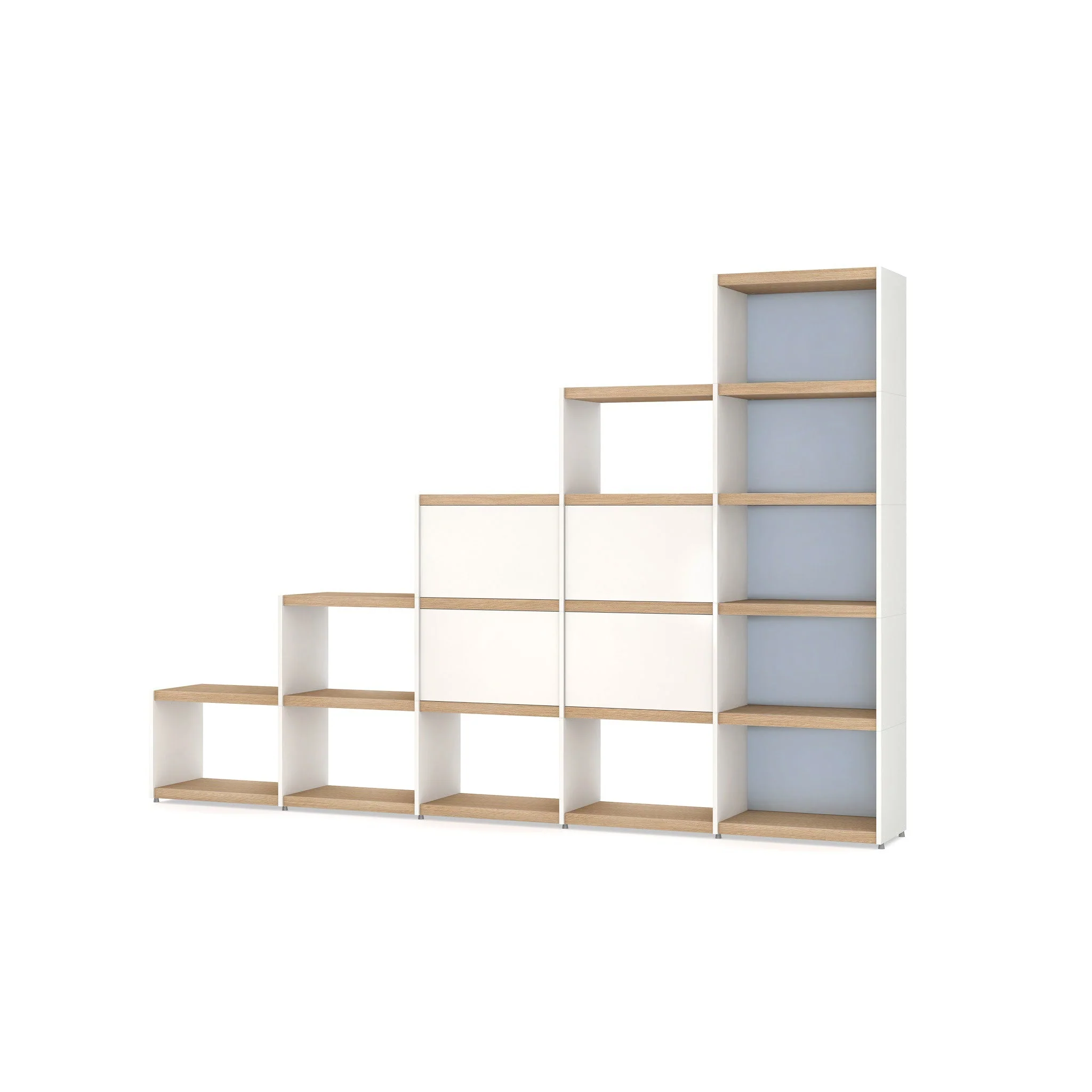 YOMO Modular Bookshelf Step 5x5 Accessorized